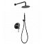 Conjunto de ducha monomando empotrado Milos Stick negro mate de Imex